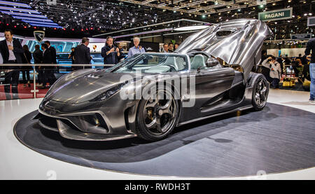 Regera Koenigsegg a été présenté à la 2019 International de l'Automobile de Genève le Mardi, Mars 5th, 2019. (CTK Photo/Rene Fluger) Banque D'Images