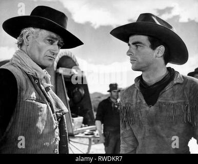 WAYNE,CLIFT, RED RIVER, 1948 Banque D'Images