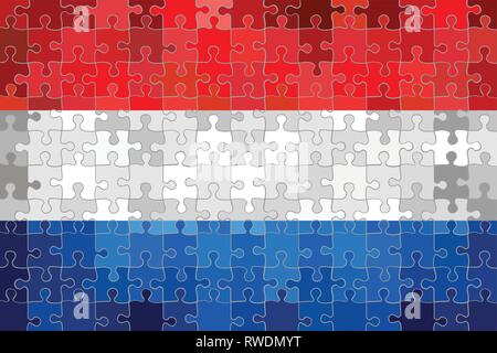 Pays-bas Drapeau effectué de puzzle - Illustration d'arrière-plan Illustration de Vecteur