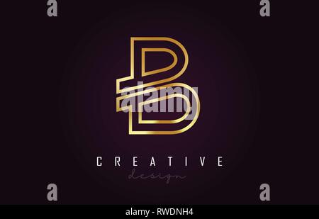 B Golden Lettre monogramme logo Vector Design. Creative B or métallique Icône Lettre Vector Illustration. Illustration de Vecteur