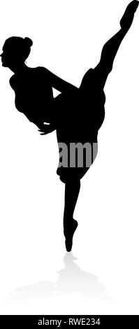 Danseuse de Ballet Ensemble Silhouette Illustration de Vecteur