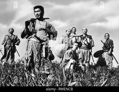 MIFUNE,SHIMURA, sept samouraïs, 1954 Banque D'Images