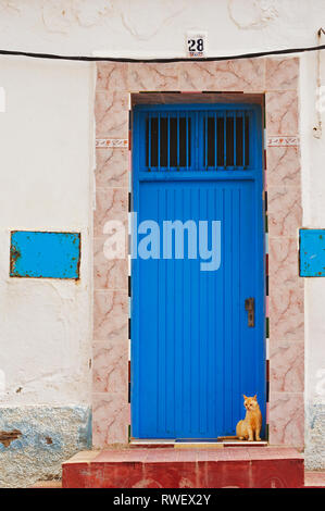 Porte, Sidi Ifni, Maroc Banque D'Images