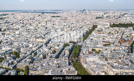 Vue aérienne de la 8ème arrondissement de Paris 75008 Paris, France Banque D'Images