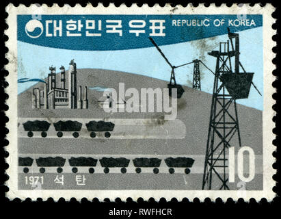 Timbre-poste émis en provenance de Corée du Sud 1971 Banque D'Images