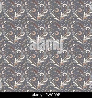 Seamless abstract pattern dans le style baroque. Éléments de conception et de décoration pour l'industrie textile ou des couvertures de livre, de la fabrication, de l'écran, imprimer, papier cadeau. Illustration de Vecteur