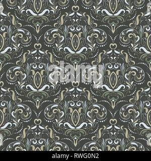 Seamless abstract pattern dans le style baroque. Éléments de conception et de décoration pour l'industrie textile ou des couvertures de livre, de la fabrication, de l'écran, imprimer, papier cadeau. Illustration de Vecteur