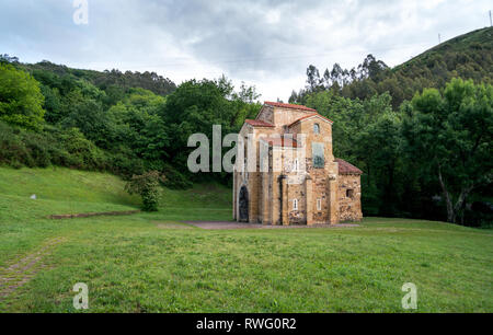 L'église romane San Miguel de Lillo à Oviedo, Asturias, Espagne Banque D'Images