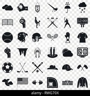 Baseball bat icons set, le style simple Illustration de Vecteur