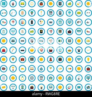 100 Enquête cryptocurrency icons set Illustration de Vecteur