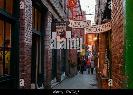 Fan Tan Alley, Victoria, île de Vancouver, BC, Canada Banque D'Images