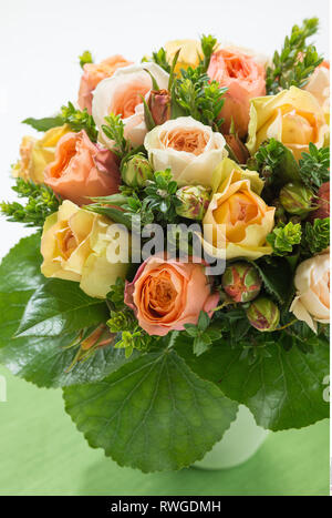 Botanique, bouquet de roses dans le saumon, attention ! Pour Greetingcard-Use Postcard-Use / dans la partie germanophone du pays, certaines restrictions peuvent s'appliquer Banque D'Images