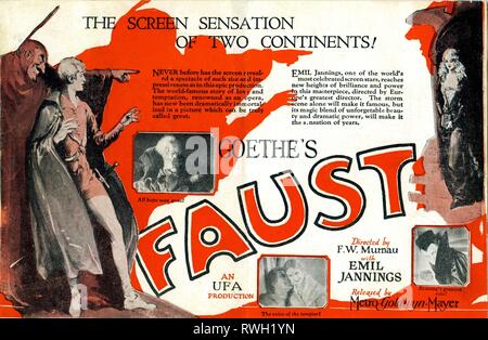 FAUST : Eine deutsche Volkssage Emil Jannings Gosta Ekman Camilla Horn réalisateur film muet de Murnau Allemagne Deutschland Universum Film ( UFA ) / Metro Goldwyn Mayer Banque D'Images