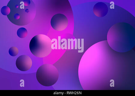 Abstract colorful background gradient violet bleu vibrant des sphères colorées Banque D'Images