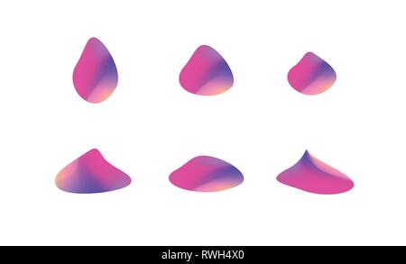 Ensemble d'éléments graphiques moderne abstrait. Des formes lumineuses gradient sous forme de gouttelettes d'eau. Abstrait moderne collection fluide vecteur coloré Illustration de Vecteur