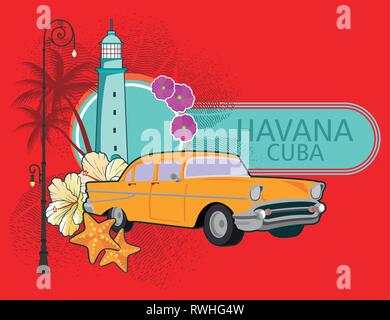 La Havane Cuba Illustration de Vecteur