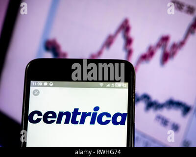 Centrica plc logo de l'entreprise vu affichée sur téléphone intelligent. Banque D'Images