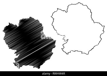 Angus (Royaume-Uni, Ecosse, le gouvernement local en Ecosse) map vector illustration, scribble sketch carte Forfarshire Illustration de Vecteur