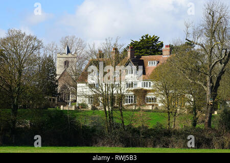 Une vue sur les prés de Grantchester. Banque D'Images