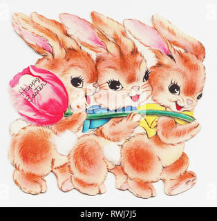 Lapins de pâques mignon Banque D'Images