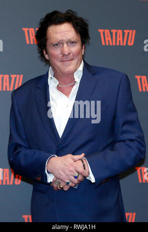 Rome, Italie. 08Th Mar, 2019. Michael Madsen Rome 6 mars 2019. L'acteur Michael Madsen pose pour les photographes pendant la présentation de la nouvelle plate-forme de social Tatatu. Tatatu est une nouvelle plate-forme où les utilisateurs peuvent gagner de l'argent dans TTU Coin juste regarder les vidéos. Foto Samantha Zucchi Insidefoto insidefoto Crédit : srl/Alamy Live News Banque D'Images