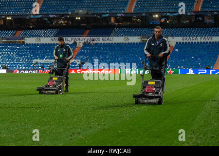 Madrid, Espagne. 5e Mar, 2019. V real madrid football Ligue des Champions de l'AFC Ajax à Bernabeu Greenkeepers 2018-2019 : Crédit photos Orange vof/Alamy Live News Banque D'Images