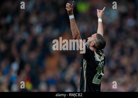 Madrid, Espagne. 5e Mar, 2019. Real Madrid football Ligue des Champions de l'AFC Ajax v Hakim 2018-2019 Ziyech d'Ajax : Crédit photos Orange vof/Alamy Live News Banque D'Images