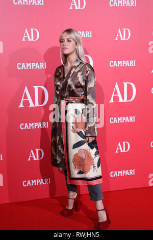 Madrid, Espagne. Mar 6, 2019. Monica Roz vu sur le tapis rouge au cours de la XIIE Édition de l'architecture d'Intérieur, Design et Architecture Awards organisée par le magazine AD dans le Teatro Real de Madrid. Credit : Jésus Encarna SOPA/Images/ZUMA/Alamy Fil Live News Banque D'Images