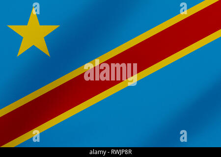 Belle République démocratique du Congo waving flag illustration. Banque D'Images