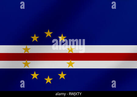 Belle Cabo Verde waving flag illustration. Banque D'Images