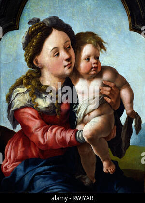 Vierge à l'enfant 1530 par Lorenzo Costa 1495 - 1562 Le néerlandais aux Pays-Bas. Banque D'Images