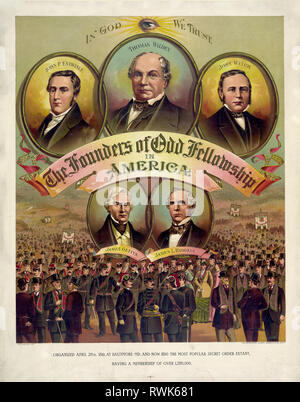 Les fondateurs de l'Amérique en bourse bizarre ca. 1891 Banque D'Images