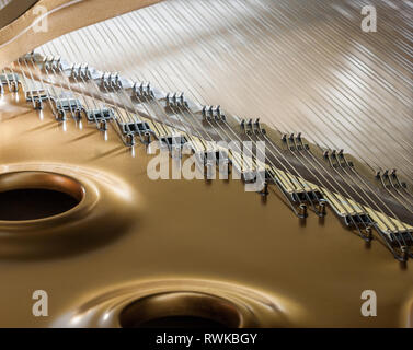 Cork, Ireland 09th Février, 2008. Intérieur d'un Piano Steinway dans la ville de Cork, Irlande. Banque D'Images