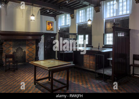 Grande table dans la relecture / correcteurs' prix, Musée Plantin-Moretus / Plantin-Moretusmuseum sur les imprimantes du 16ème siècle, Anvers, Belgique Banque D'Images