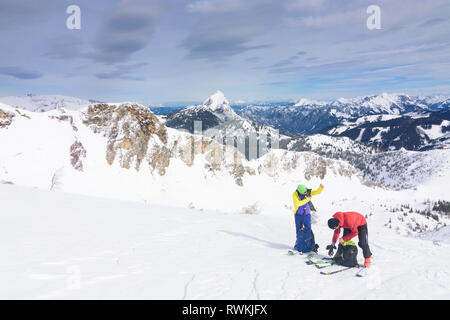 Gesäuse Parc national : sommet Lugauer, tour de ski de montagne à tourer, Leobner dans Gesäuse, Steiermark, Styrie, Autriche Banque D'Images