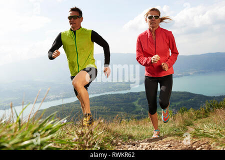 Les coureurs à Annecy, Rhône-Alpes, France Banque D'Images