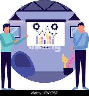 Les gens de l'espace de bureau Illustration de Vecteur