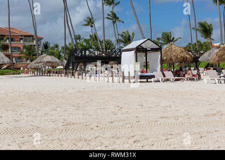 La plage de Bavaro, Punta Cana, République Dominicaine Banque D'Images