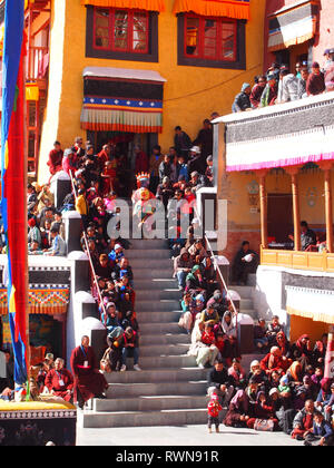 Gustor festival au Monastère de Thiksey, près de Leh (Ladakh) Banque D'Images
