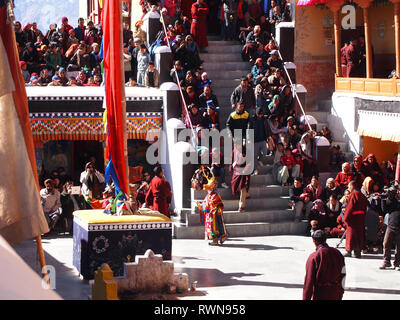 Gustor festival au Monastère de Thiksey, près de Leh (Ladakh) Banque D'Images
