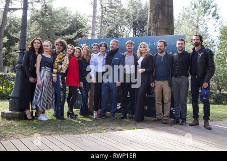 Rom E, Italie. 08Th Mar, 2019. Au cours de la fonte Photocall italien fiction produite par Mediaset 'Il Silenzio dell'acqua" Crédit : Matteo Nardone/Pacific Press/Alamy Live News Banque D'Images