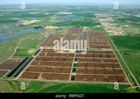 Par antenne, Lakeside Feeders feed lot Brooks, Alberta Banque D'Images