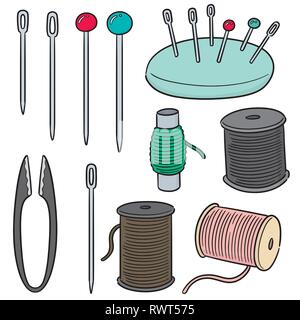 Vector set d'accessoires de couture Illustration de Vecteur