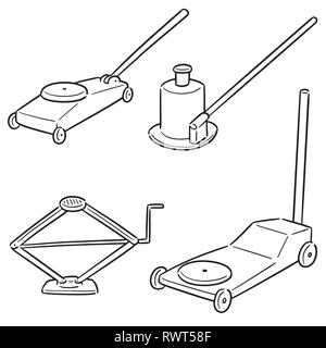 Vector set de cric de voiture Illustration de Vecteur