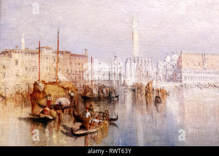 Joseph Mallord William Turner, détail de la vue de Venise Le Palais Ducal Dogana et une partie de San Giorgio, le Metropolitan Museum of Art, New York Banque D'Images