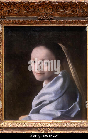 Johannes Vermeer, de l'étude d'une jeune femme, le Metropolitan Museum of Art, Manhattan, New York USA Banque D'Images
