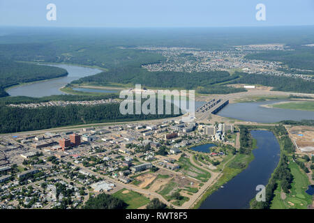 Par antenne, rivière Athabasca Fort McMurray (Alberta) Banque D'Images