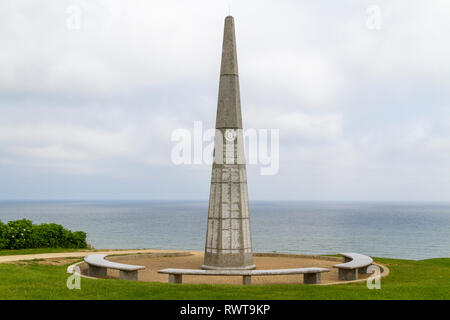 La 1ère Division d'infanterie au-dessus du Mémorial Les Moulins draw, Omaha Beach, Normandie, France. Banque D'Images