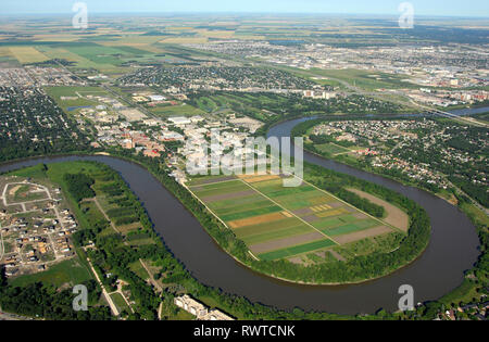 Aerial,Université du Manitoba, Winnipeg, Manitoba Red River Banque D'Images
