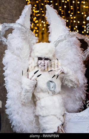 Venise, Italie. 5 mars 2019. Carnaval de Venise. Des scènes de la dernière journée du carnaval de Venise, y compris les meilleurs prix du Concours de costumes masqués Cere Banque D'Images